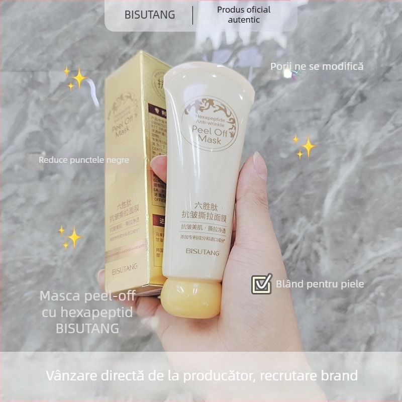 Bisutang Liusheng Mască de peeling cu peptide anti-îmbătrânire, pentru toate tipurile de ten, controlul sebumului, curățare profundă.