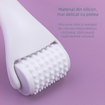 Roller facial din silicon, manual, non-electric, cu rolă detașabilă, pentru masaj facial și lifting