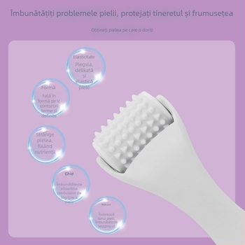 Roller facial din silicon, manual, non-electric, cu rolă detașabilă, pentru masaj facial și lifting