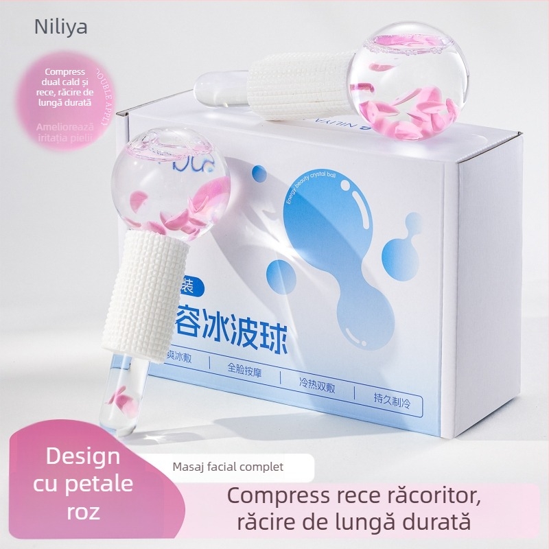 Nilya Dispozitiv de Înfrumusețare: Ice Wave Ball și Beauty Ice Hammer – aparat manual pentru masaj ocular și facial, cu ioni negativi, fără alimentare, origine Guangzhou, durată de viață 3 ani