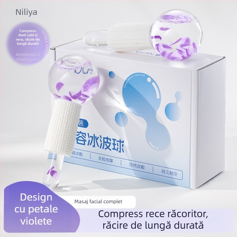 Nilya Dispozitiv de Înfrumusețare: Ice Wave Ball și Beauty Ice Hammer – aparat manual pentru masaj ocular și facial, cu ioni negativi, fără alimentare, origine Guangzhou, durată de viață 3 ani