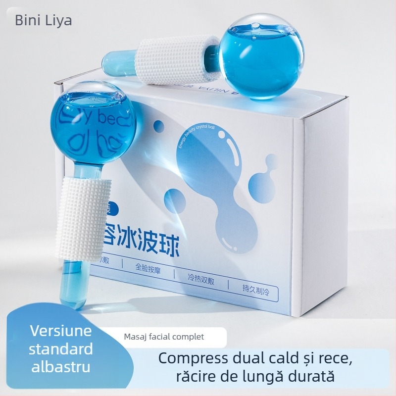 Nilya Dispozitiv de Înfrumusețare: Ice Wave Ball și Beauty Ice Hammer – aparat manual pentru masaj ocular și facial, cu ioni negativi, fără alimentare, origine Guangzhou, durată de viață 3 ani