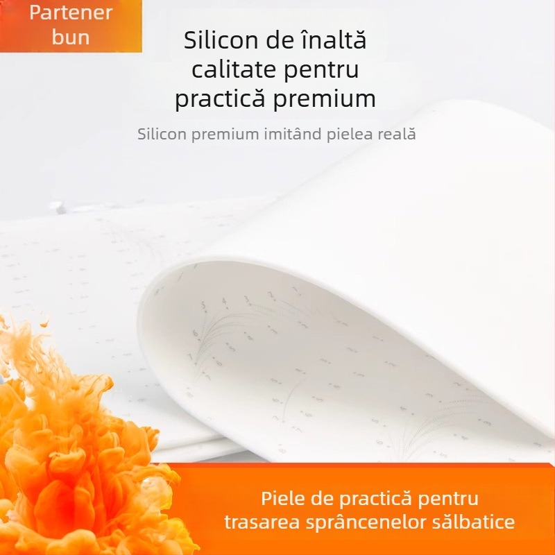 Piele de practică pentru tatuaj sprâncene, textură siliconică moale, pentru începători. Fără import; Potrivit pentru utilizare universală.