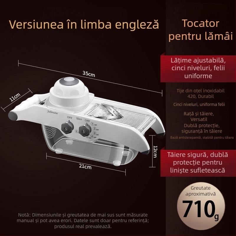 Tăietor multifuncțional pentru legume — ABS+oțel 420, brand AKL, imprimare logo disponibilă, personalizare, stil modern minimalist