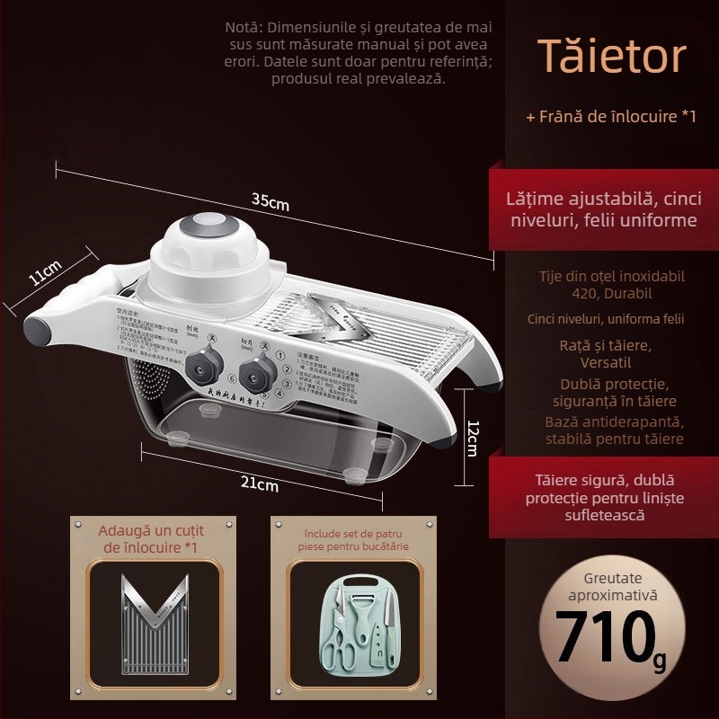 Tăietor multifuncțional pentru legume — ABS+oțel 420, brand AKL, imprimare logo disponibilă, personalizare, stil modern minimalist