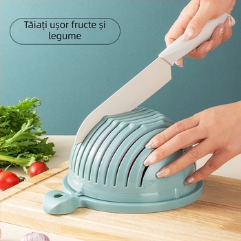 Tăietor de legume multifuncțional cu bol pentru tăiere | Material: PP | Procesare la comandă | Logo imprimat