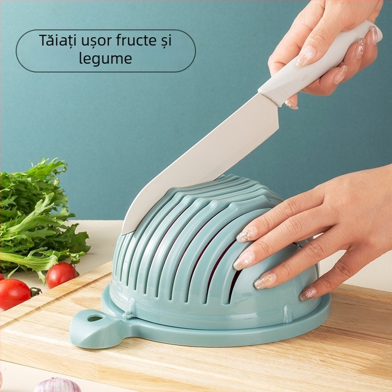 Tăietor de legume multifuncțional cu bol pentru tăiere | Material: PP | Procesare la comandă | Logo imprimat