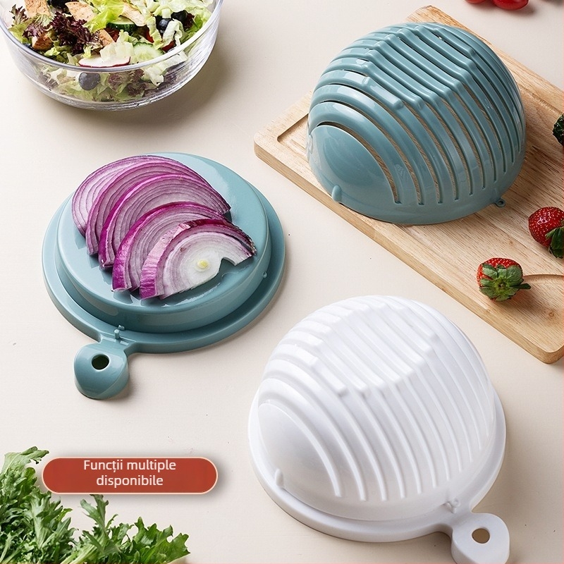 Tăietor de legume multifuncțional cu bol pentru tăiere | Material: PP | Procesare la comandă | Logo imprimat
