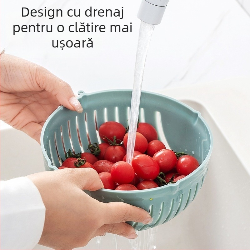 Tăietor de legume multifuncțional cu bol pentru tăiere | Material: PP | Procesare la comandă | Logo imprimat