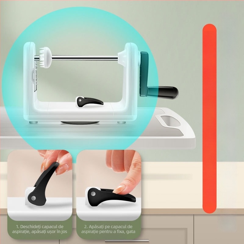 AKL Tocător multifuncțional manual pentru cartofi și legume – corp ABS/PS/TPR, lamă din oțel 420J2