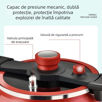 Oală de supă emailată din fier cu mâneri duble, capacitate de 5 L sau mai mult, capac din sticlă, compatibilă cu aragaz pe gaz și plită cu inducție