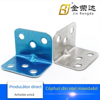 Colț din oțel inoxidabil, unghi drept 90° (L) pentru mobilier – finisaj șlefuit, pentru rafturi și mese