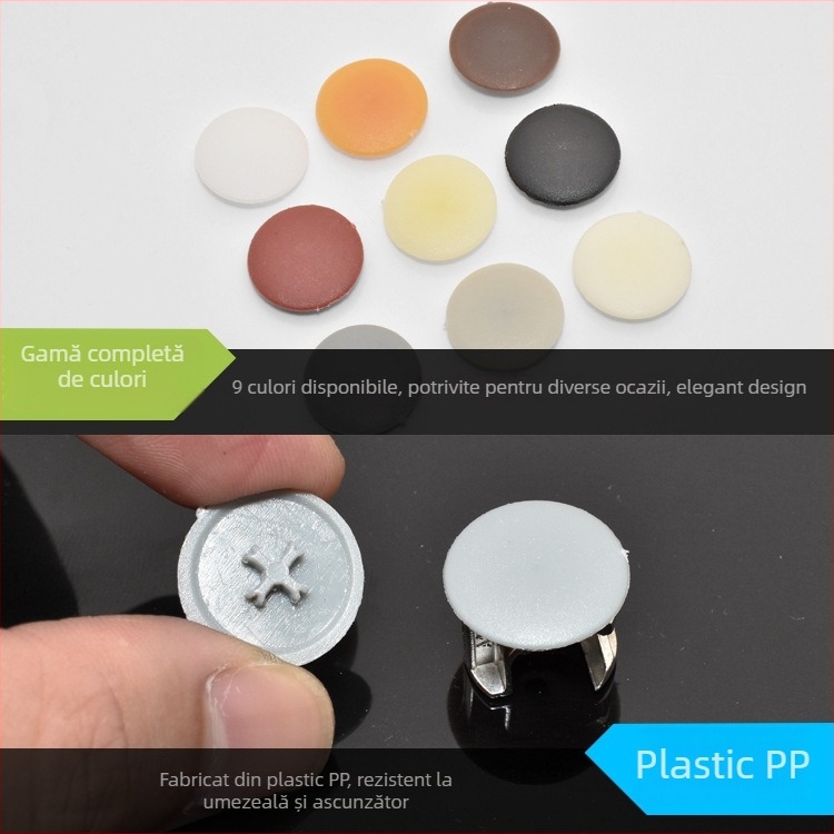 Capac decorativ trei în unu pentru conector de mobilier, capac excentric, plastic, imprimare 3D, model cz-001