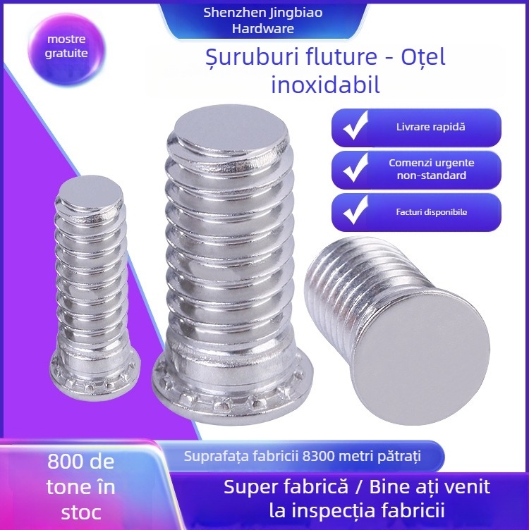 Rivnut cu filet extern din oțel inoxidabil 304, finisare: curățare și pasivare, marcă Fine snail, standard QIB/IND