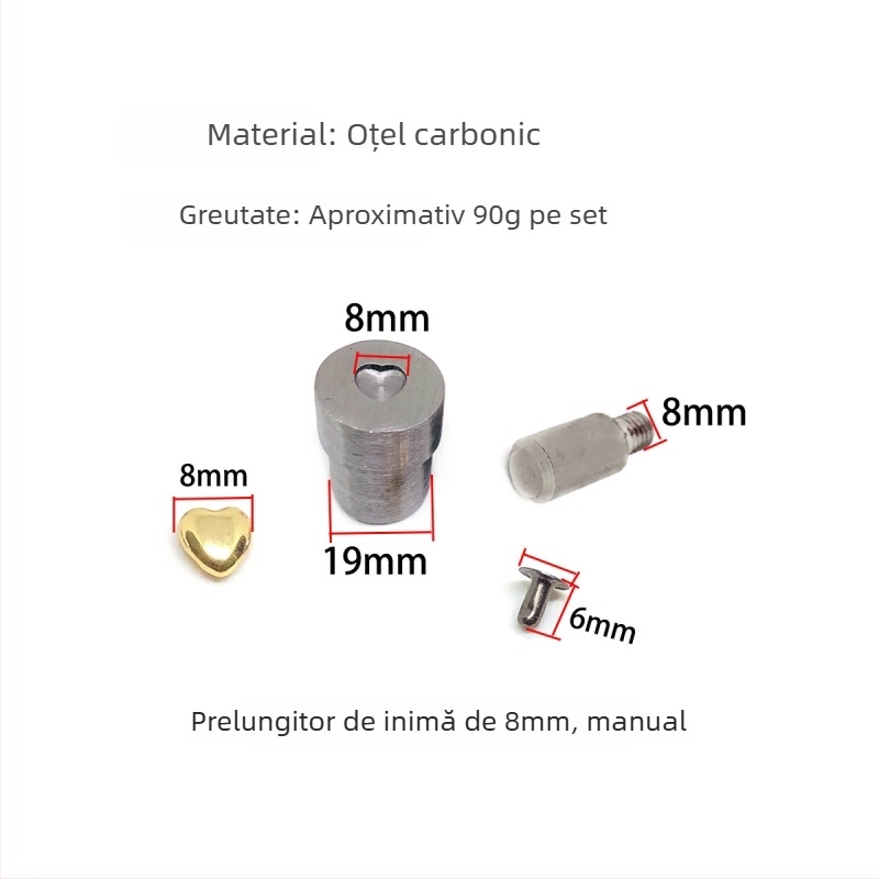 Matriță de presare inimă pentru nituri din piele – DIY, potrivită pentru pantofi, pălării, curele, genți și haine