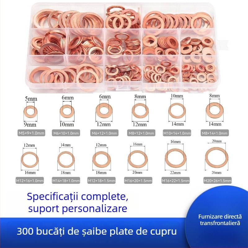 Șaibe plate din cupru pentru etanșare marină – Material: cupru; Utilizare: marin; Standard: 6-22