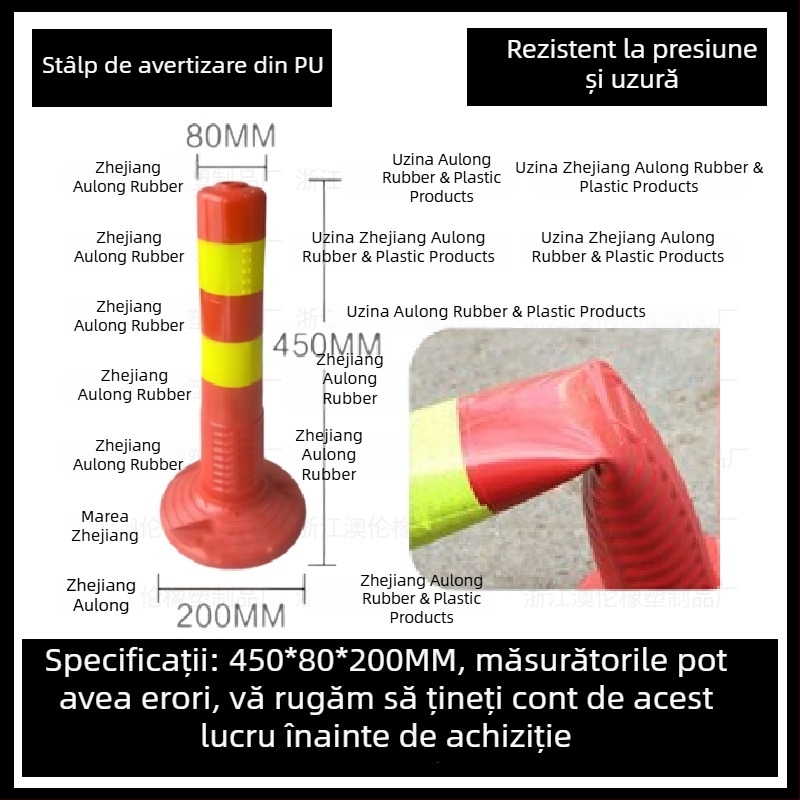 Coloană de avertizare, PU elastic, barieră de izolare, accesoriu pentru gard, marca Aolun