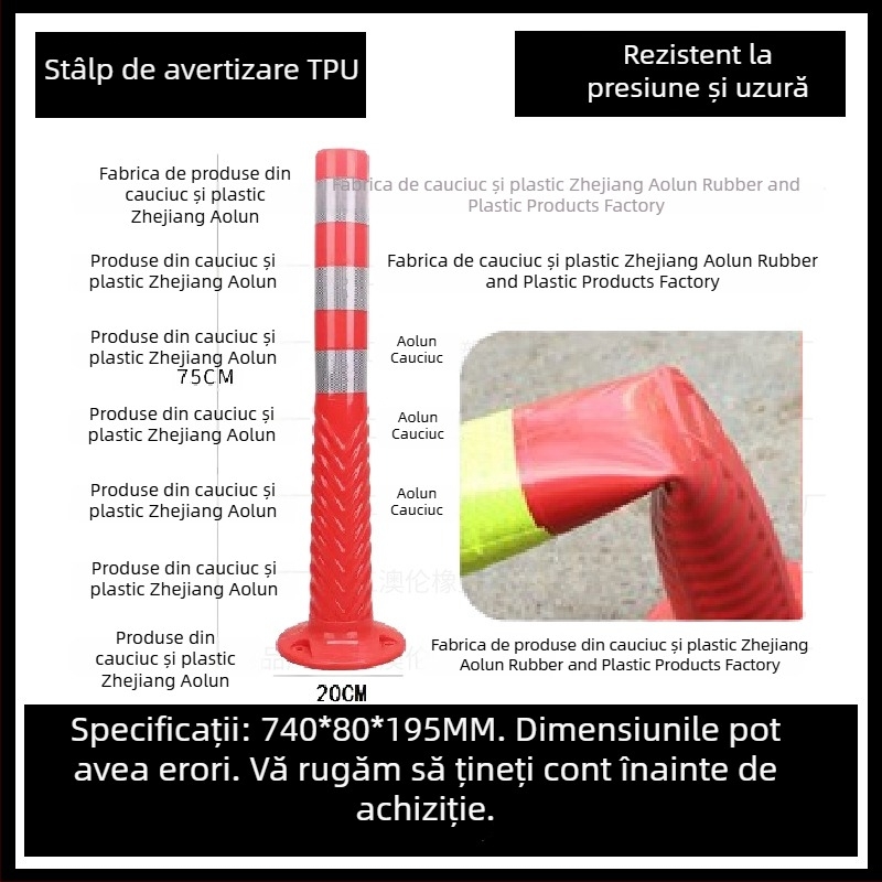 Coloană de avertizare, PU elastic, barieră de izolare, accesoriu pentru gard, marca Aolun
