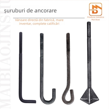 Șurub de ancorare cu placă de sudură în tip L, oțel carbon Q235, clasa de rezistență 4.8, standard JIS B1178-2009, clasa A