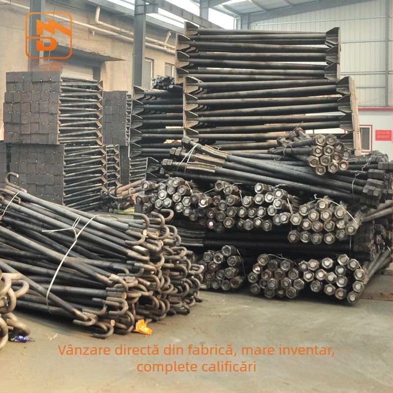 Șurub de ancorare cu placă de sudură în tip L, oțel carbon Q235, clasa de rezistență 4.8, standard JIS B1178-2009, clasa A