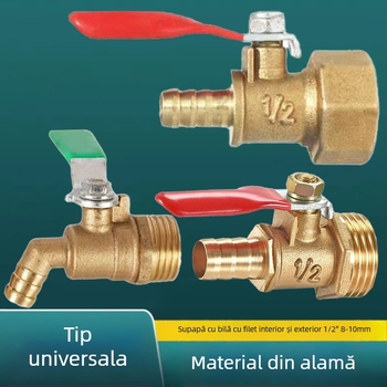 Supapă de drenaj pentru purificatorul de apă, supapă cu bilă din cupru și oțel inoxidabil, cu conexiune filetată, design cu singură legătură, presiune atmosferică, procesare personalizabilă