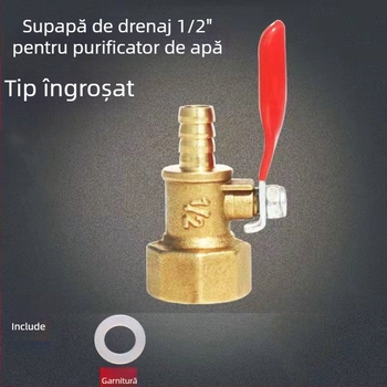 Supapă de drenaj pentru purificatorul de apă, supapă cu bilă din cupru și oțel inoxidabil, cu conexiune filetată, design cu singură legătură, presiune atmosferică, procesare personalizabilă