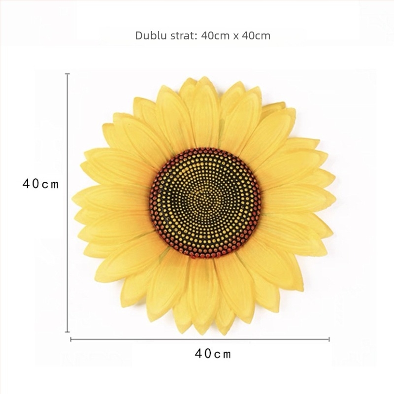 Prop de dans cu floare de soare ținută în mână — floare de satin, varietate floare de soare; pentru nunți, exterior, recuzită foto, decor acasă