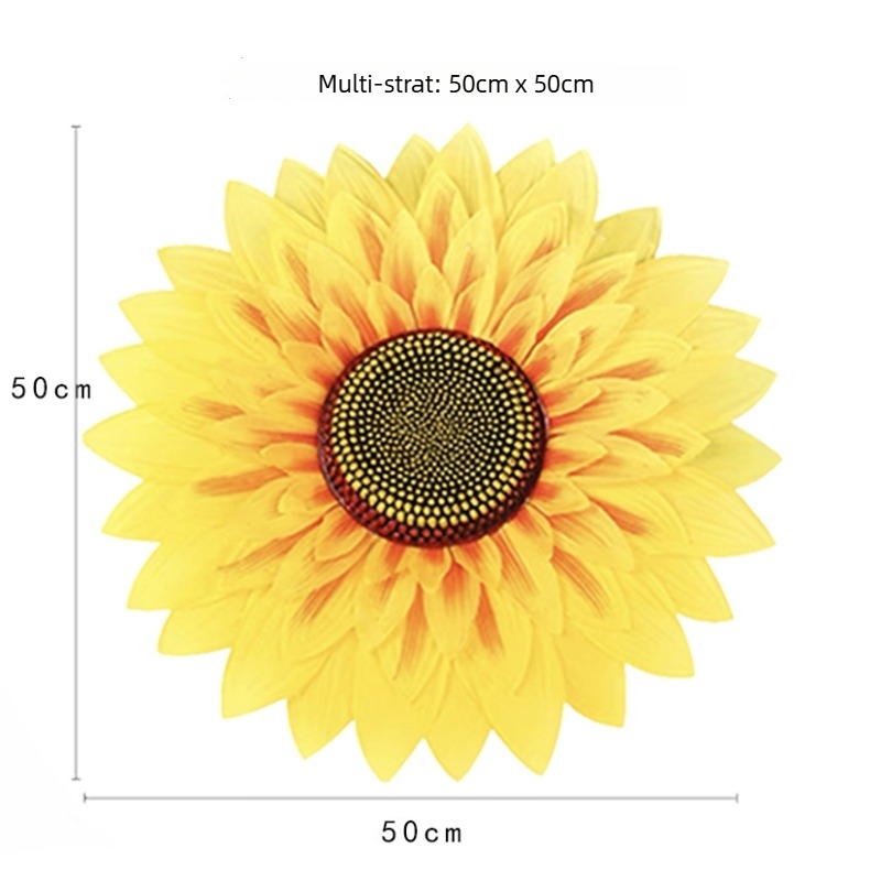 Prop de dans cu floare de soare ținută în mână — floare de satin, varietate floare de soare; pentru nunți, exterior, recuzită foto, decor acasă