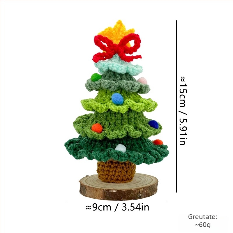 Ornament de mașină croșetat din lână, cu clopoțel, personalizabil; Material: lână; Ambalaj: Opp bag; Brand: Wooden knitting