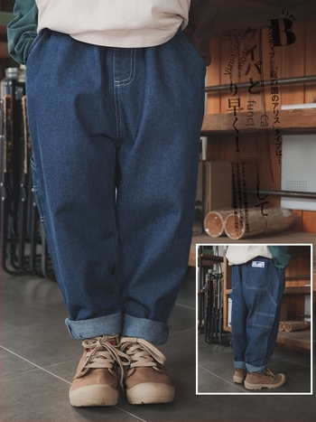 Jeansi pentru copii, croială dreaptă, 99% bumbac, talie medie elastică, uni, toamnă 2025