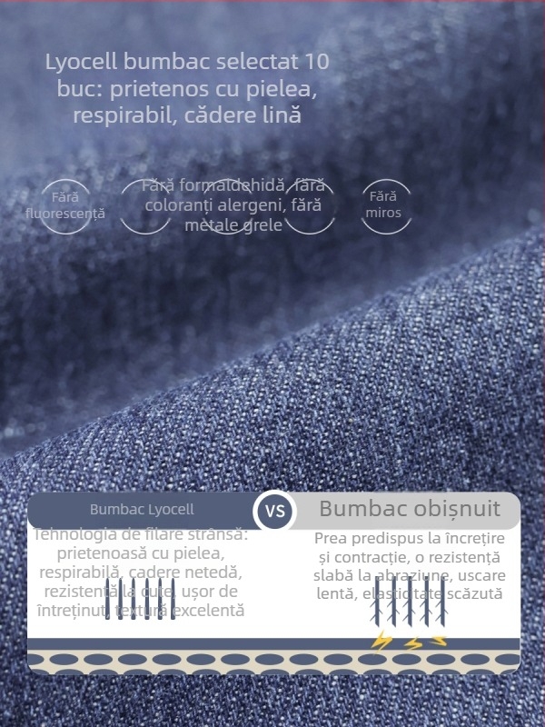 Jeansi pentru copii, croială dreaptă, 99% bumbac, talie medie elastică, uni, toamnă 2025