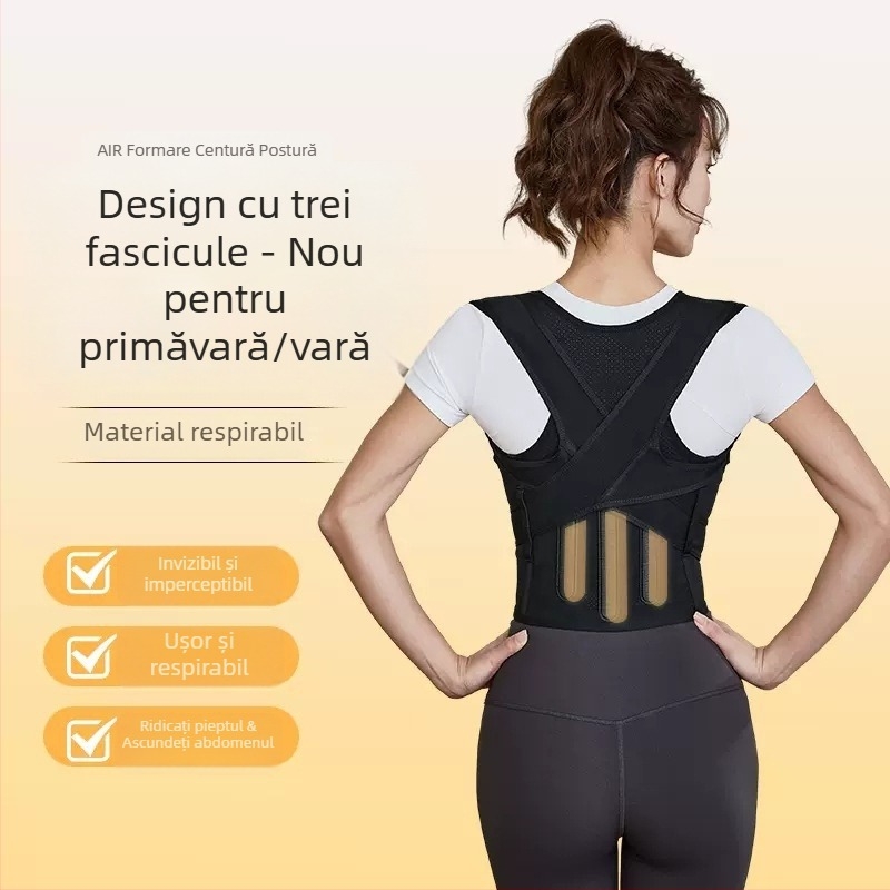 Banda pentru corectarea posturii E9 Triple Keel pentru adulți și copii, marcă privată autorizată, lansare în 2024, Certificare: 1