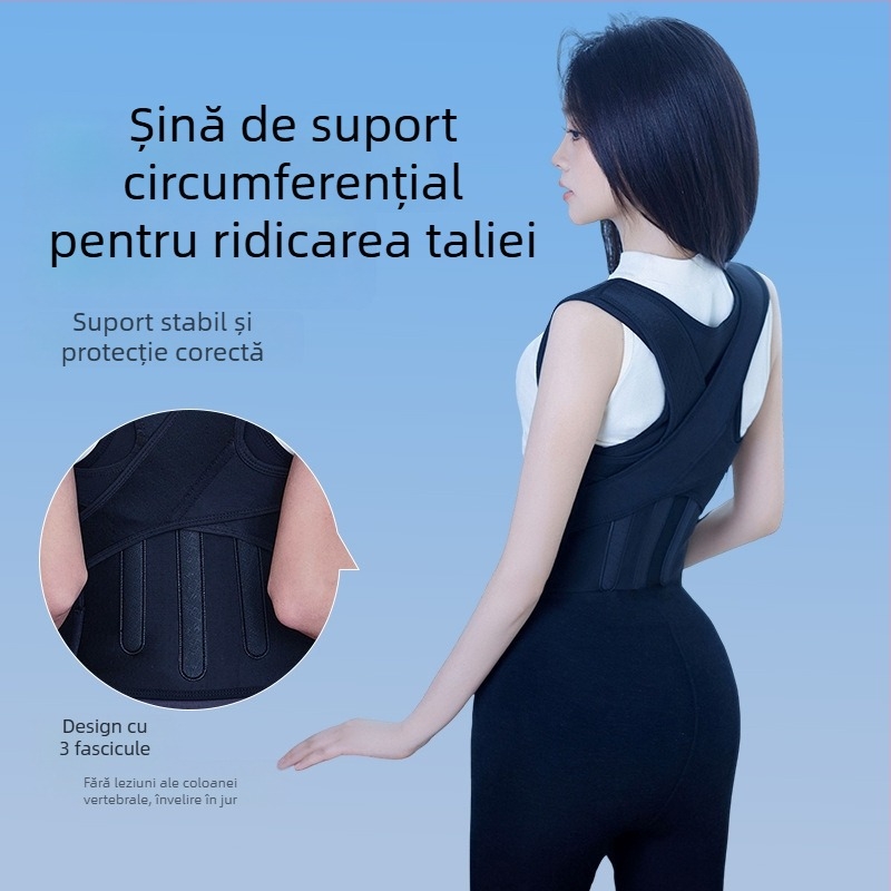 Banda pentru corectarea posturii E9 Triple Keel pentru adulți și copii, marcă privată autorizată, lansare în 2024, Certificare: 1