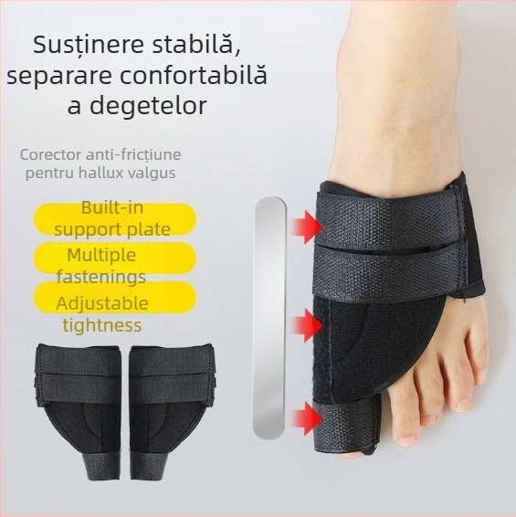 Orteză Hallux Valgus la degetul mare - Bandă elastică din bumbac cu Velcro - Seria Princess