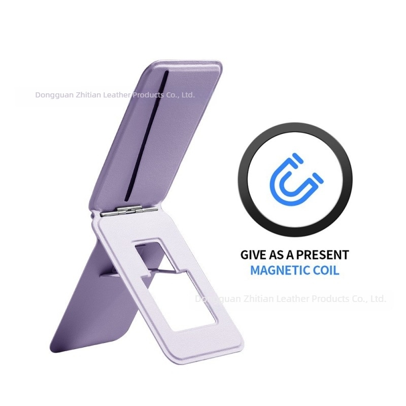 Suport magnetic universal pentru telefon — piele sintetică, antișoc, design simplu, suport pentru personalizare