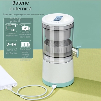 Storcător de suc portabil cu baterie încorporată, 18000 rpm, 150W, capacitate 400 ml sau mai puțin, lamă verticală cu șurub