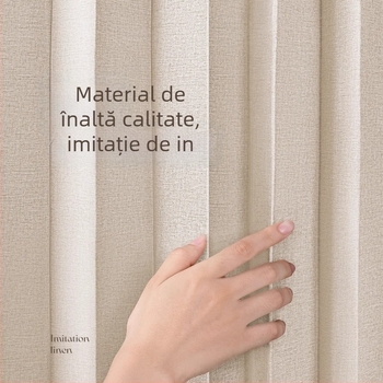 Draperie pentru ușă din țesătură pentru living, dormitor și bucătărie — imitatie de in, IN stil, monocromă
