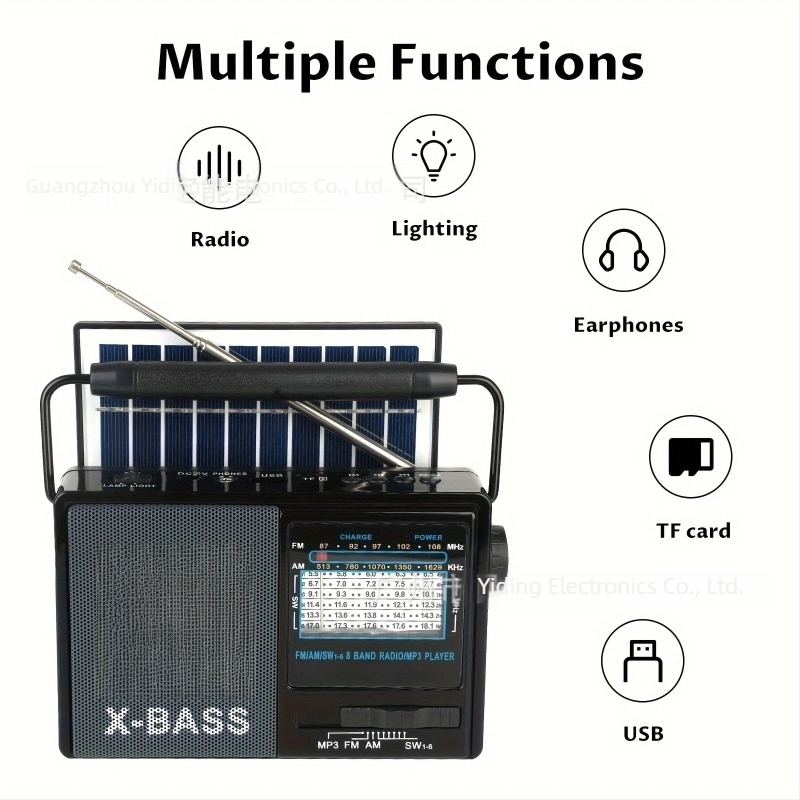 M-116BT Radio multiband de unde scurte cu USB, MP3, LED, baterie 1000–1999 mAh