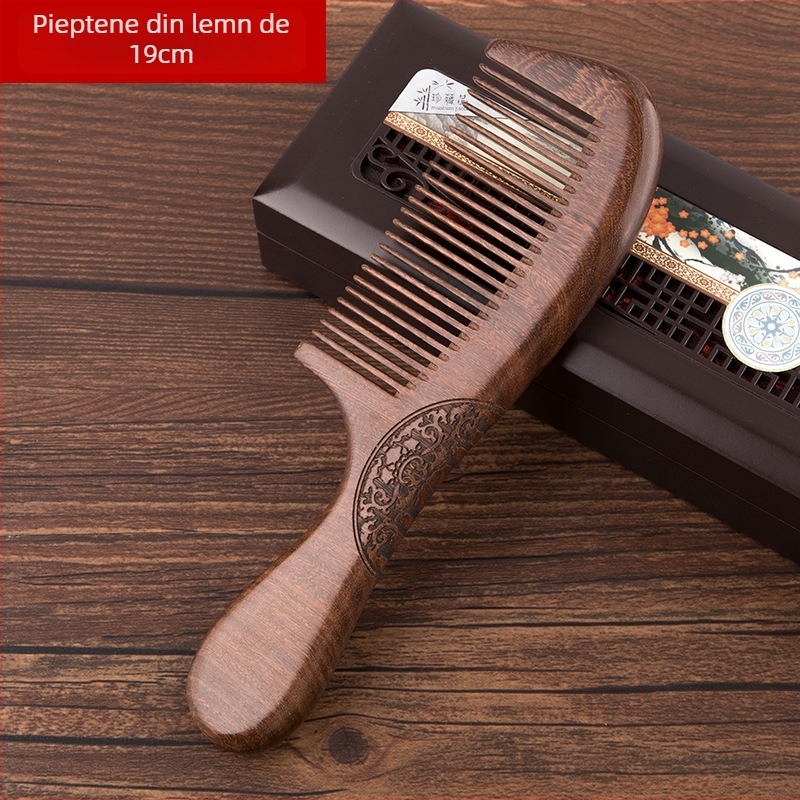 Palace Carpenter Pieptene din lemn de santal și lemn de trandafir  
Antistatice, instrument de îngrijire a părului, cadou pentru vrstnici și cadouri de afaceri