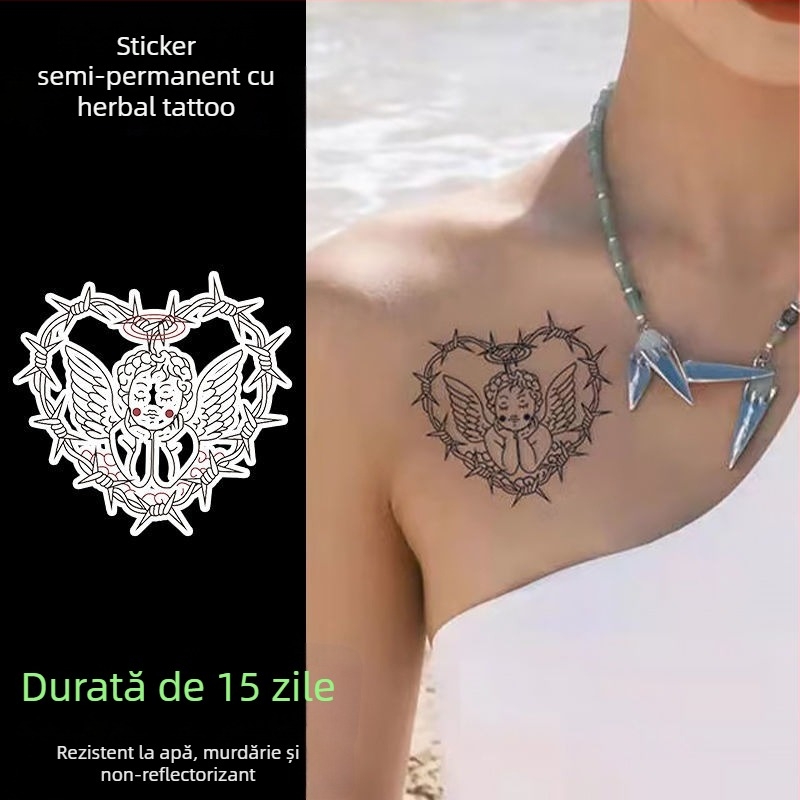 Autocolant tatuaj temporar pentru dosul mâinii, cu model realist de fulger, impermeabil, rezistent la frecare, semi-permanent