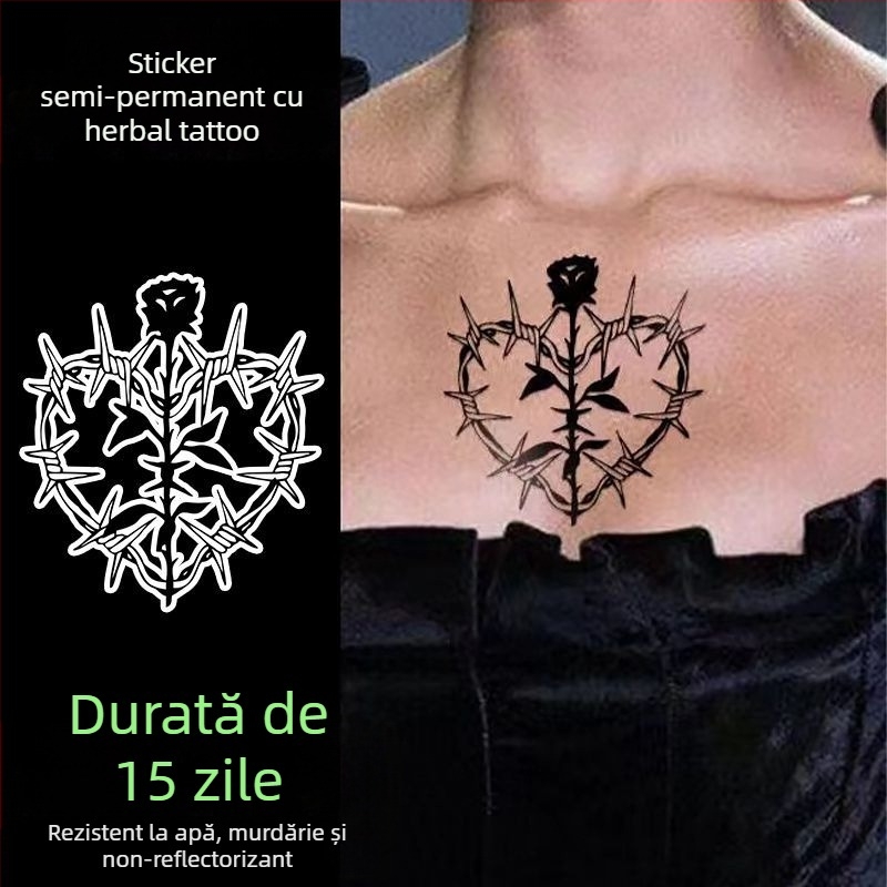 Autocolant tatuaj temporar pentru dosul mâinii, cu model realist de fulger, impermeabil, rezistent la frecare, semi-permanent