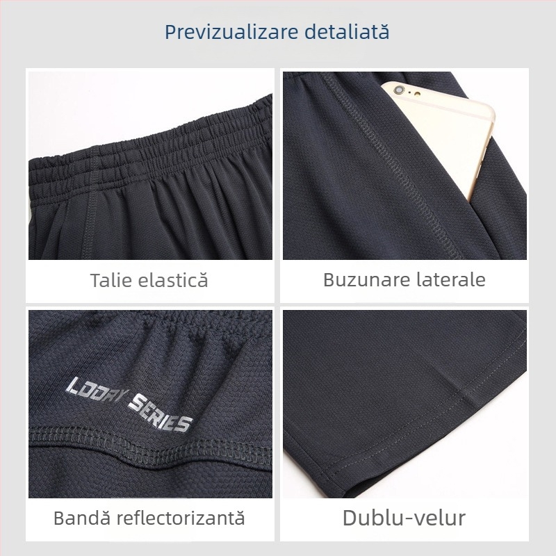 Pantaloni unisex cu croială dreaptă, pentru activități de grup, atletism și alergare, cu imprimare a logo-ului