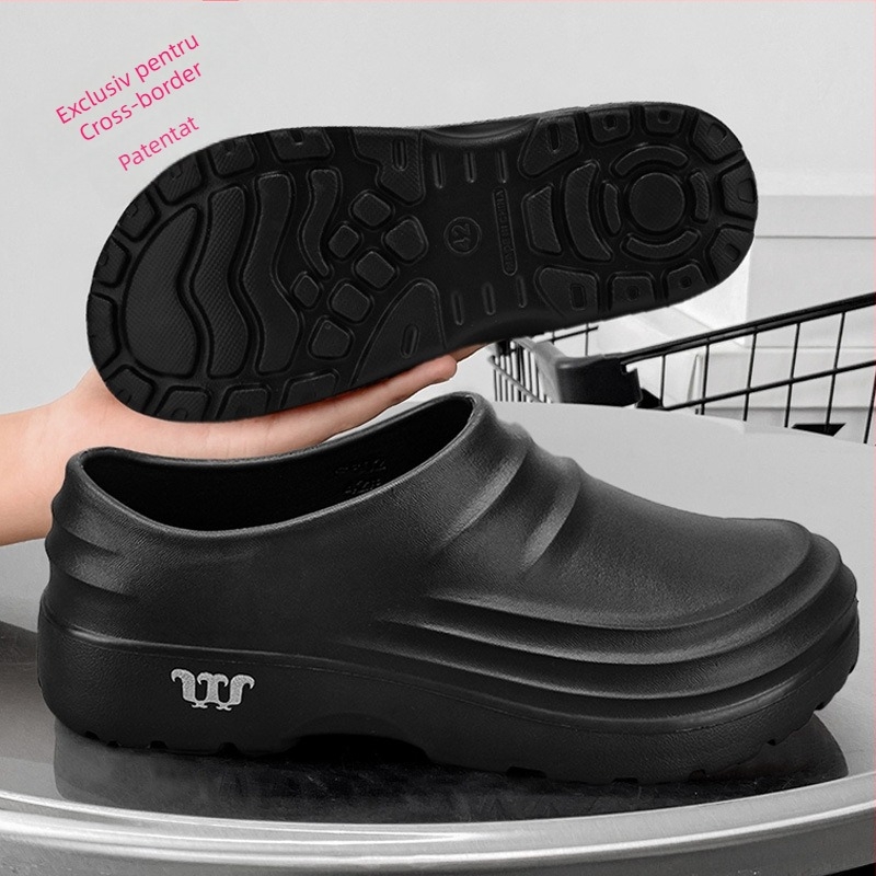 TAJI Pantofi de bucătărie pentru bărbați – anti-derapare, impermeabili și rezistenți la ulei; partea superioară EVA, talpă EVA, Tehnologie Injection pentru talpă