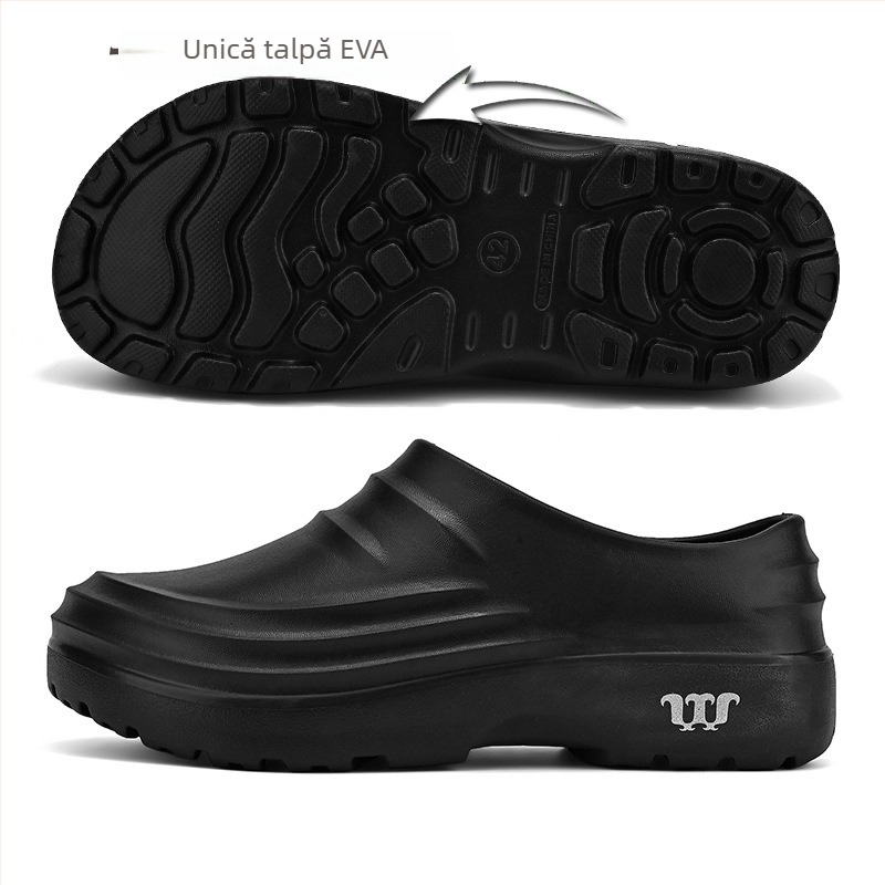 TAJI Pantofi de bucătărie pentru bărbați – anti-derapare, impermeabili și rezistenți la ulei; partea superioară EVA, talpă EVA, Tehnologie Injection pentru talpă