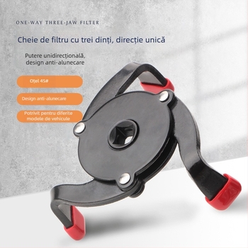 Cheie pentru filtru de ulei cu trei gheare, unidirecțională, 60–95 mm, oțel 45#, Tianhu