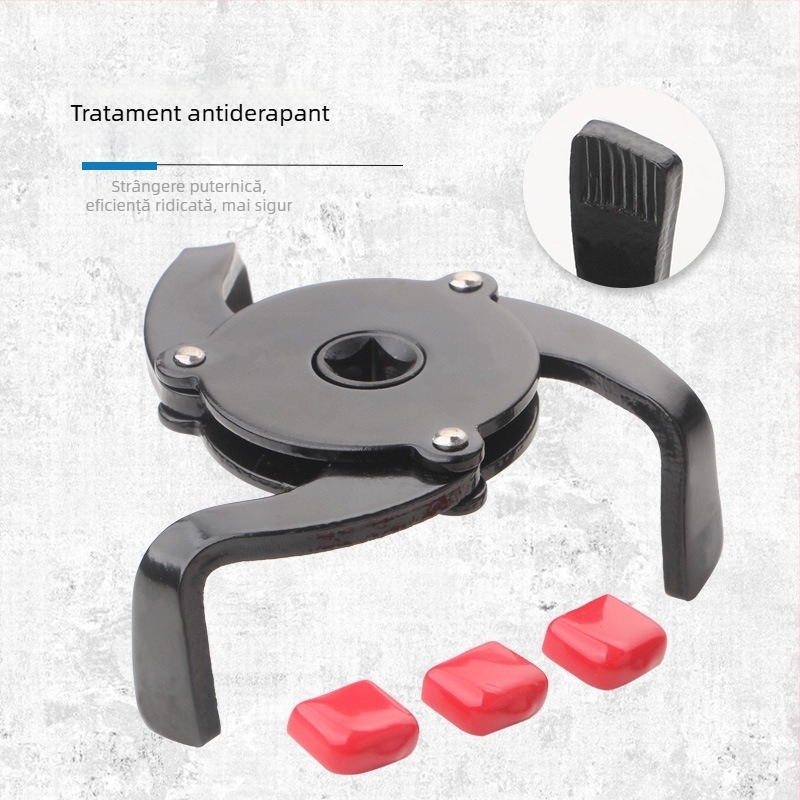 Cheie pentru filtru de ulei cu trei gheare, unidirecțională, 60–95 mm, oțel 45#, Tianhu
