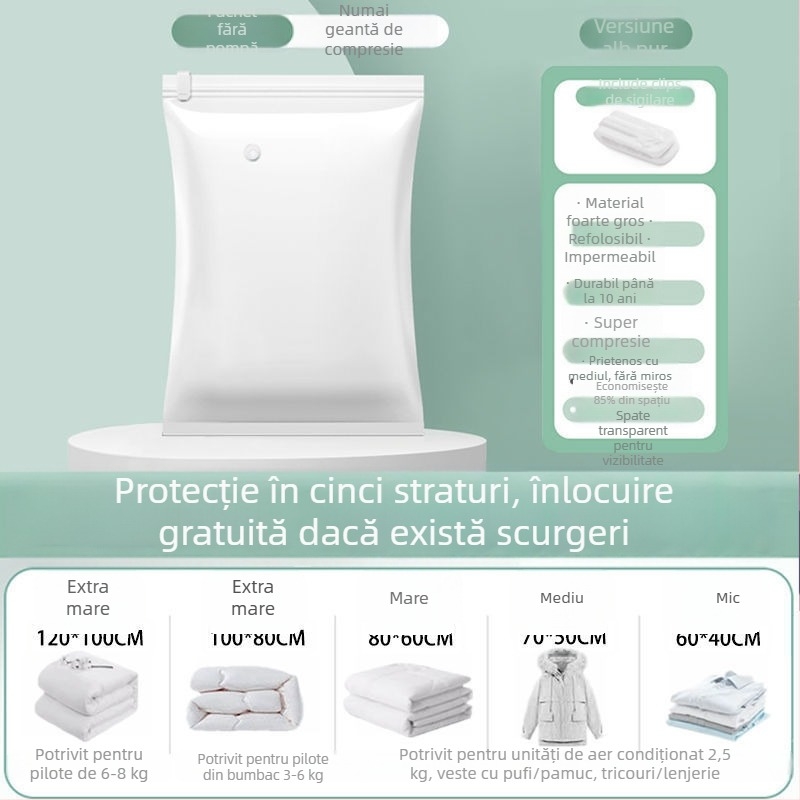 Sac de vid pentru haine și pături, design îngroșat, model 2023, fără pompă