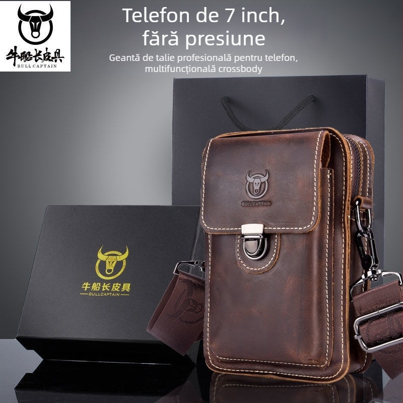 Geantă de talie pentru bărbați - Material Kraft Paper, Căptușeală din piele, Brand Aqi, Primăvara 2018