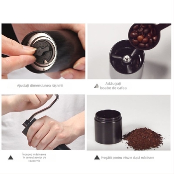 Râșniță de cafea manuală | Portabil pentru uz casnic | Marca: Junchi; Funcționare manuală; Posibil imprimare logo; Lansare: Primăvara 2021
