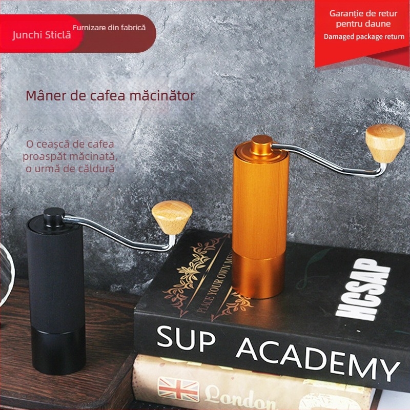 Râșniță de cafea manuală | Portabil pentru uz casnic | Marca: Junchi; Funcționare manuală; Posibil imprimare logo; Lansare: Primăvara 2021